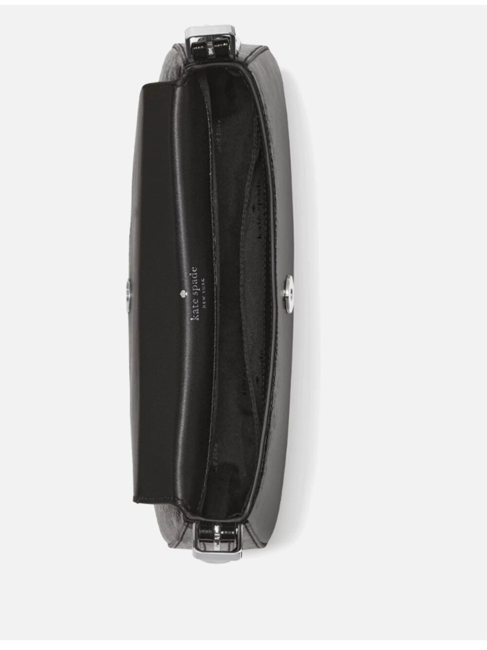 New Kate Spade Bridget Shiny Patent Leather Small Flap Shoulder Bag Black - Picture 4 of 5